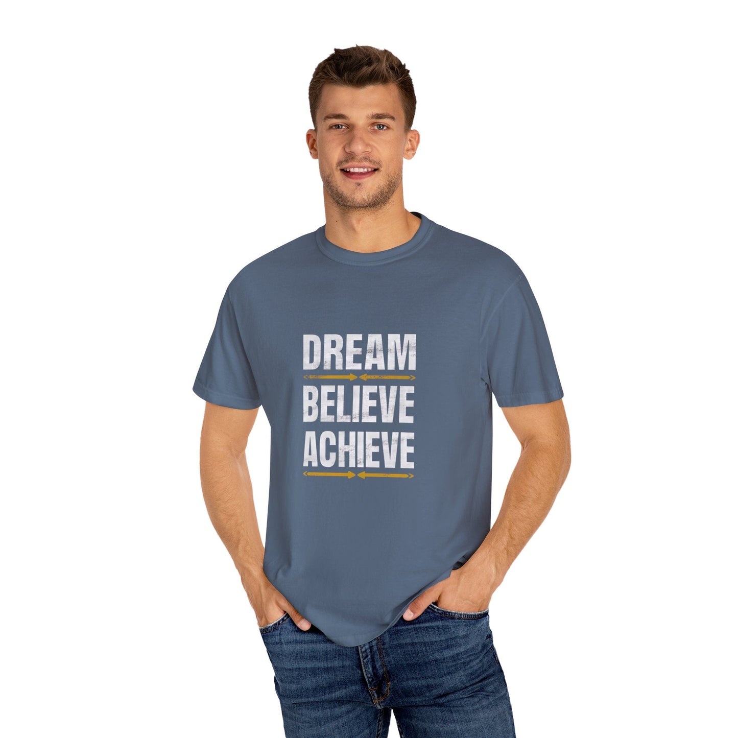 Dream Believe Achieve Unisex Garment - Dyed T - shirt - EternalAscension