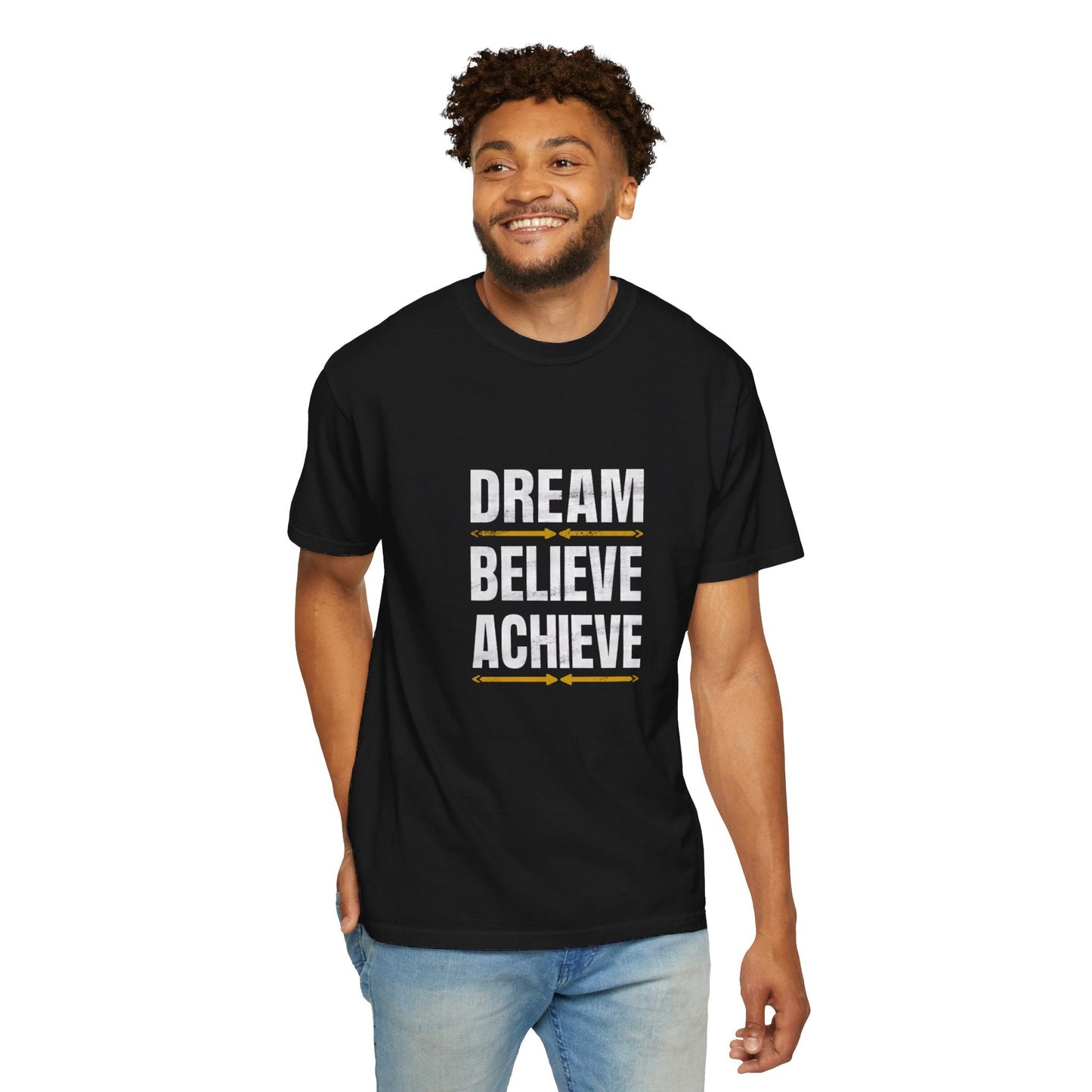 Dream Believe Achieve Unisex Garment - Dyed T - shirt - EternalAscension
