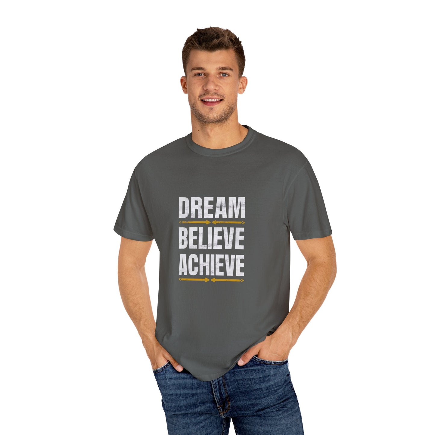 Dream Believe Achieve Unisex Garment - Dyed T - shirt - EternalAscension