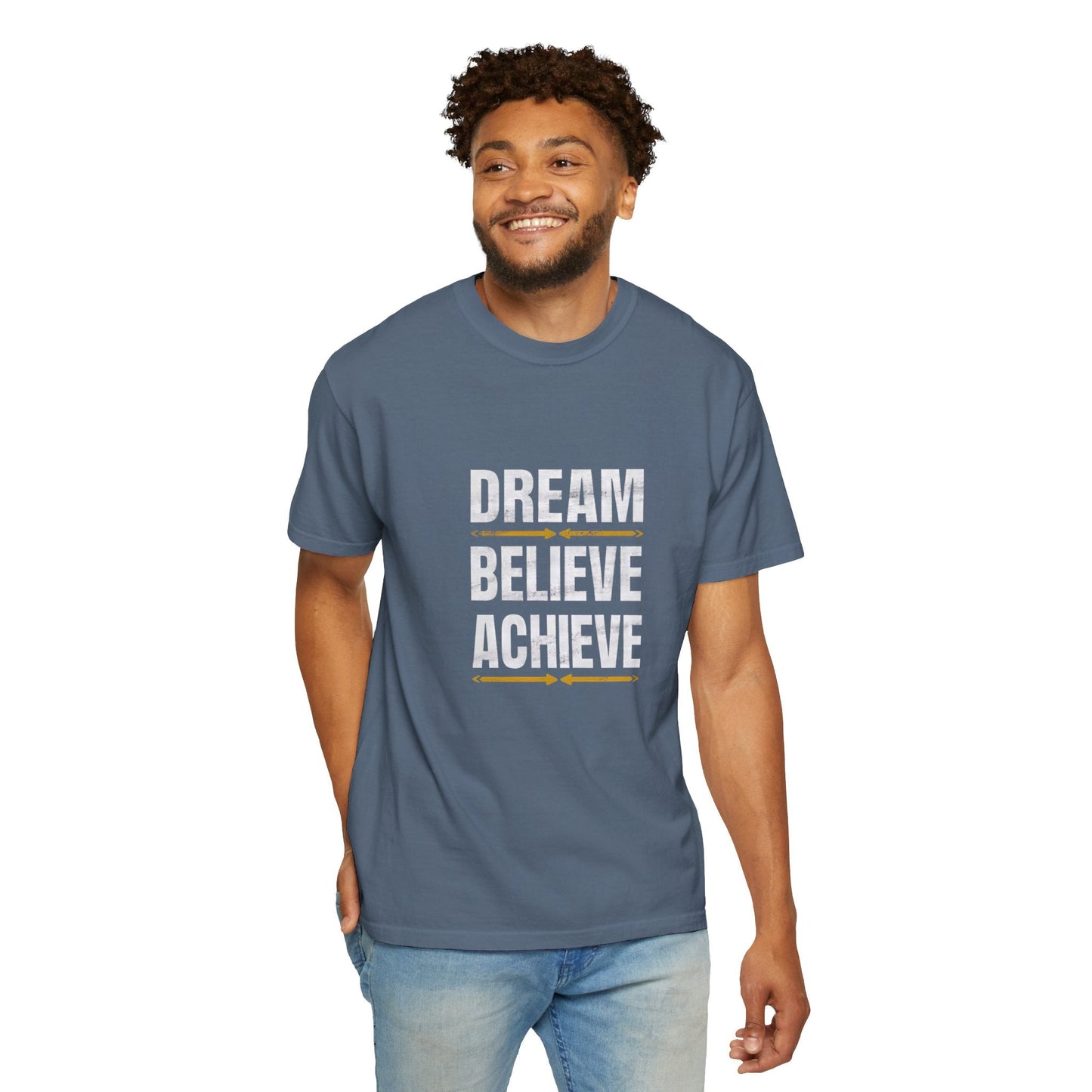 Dream Believe Achieve Unisex Garment - Dyed T - shirt - EternalAscension