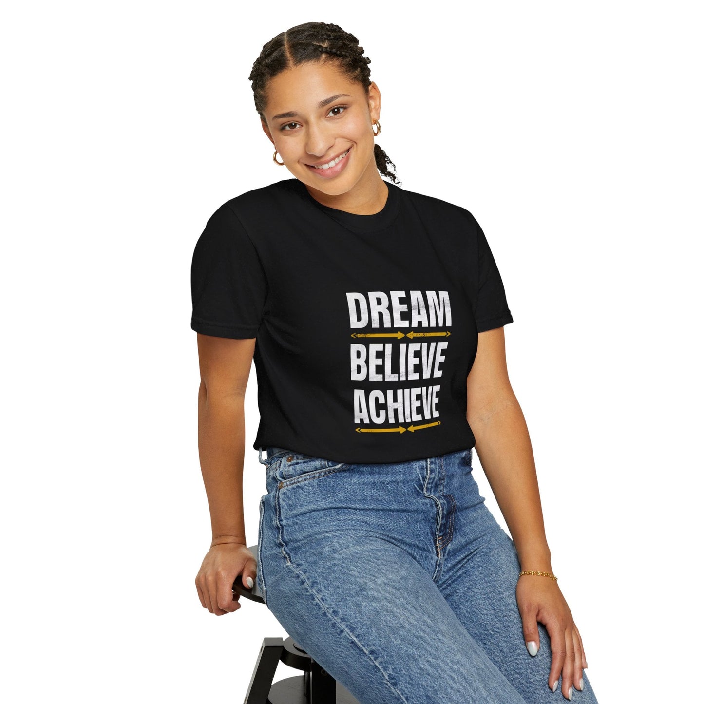 Dream Believe Achieve Unisex Garment - Dyed T - shirt - EternalAscension