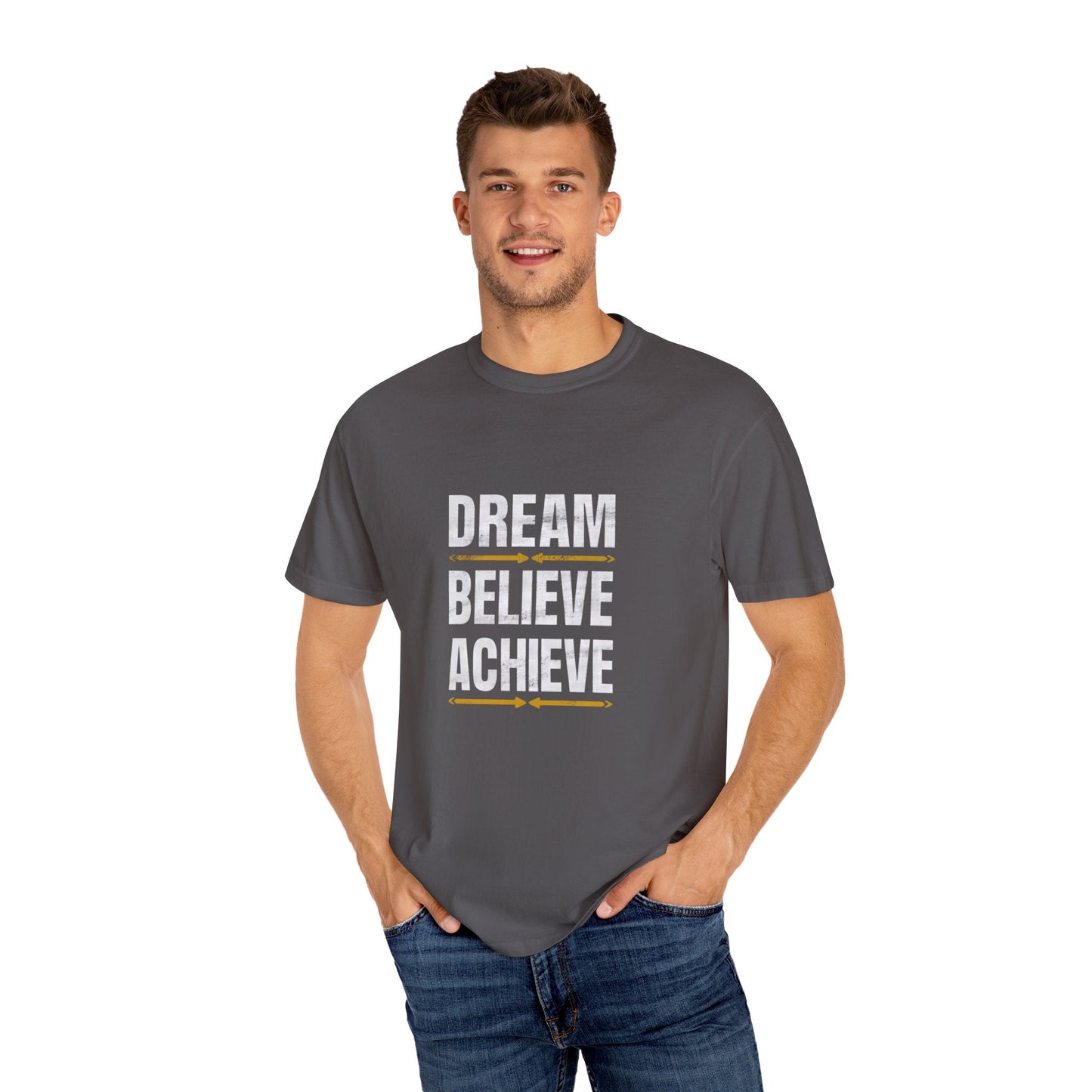 Dream Believe Achieve Unisex Garment - Dyed T - shirt - EternalAscension