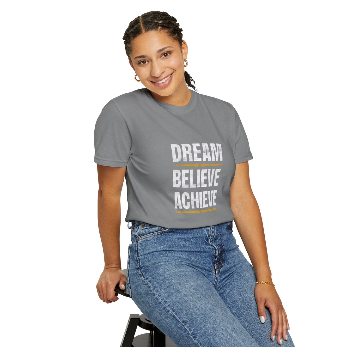 Dream Believe Achieve Unisex Garment - Dyed T - shirt - EternalAscension