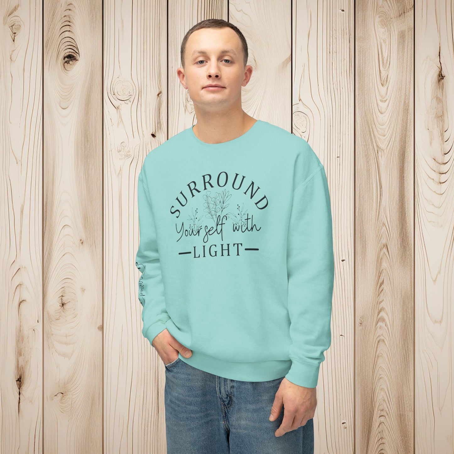 Embrace the Light Unisex Lightweight Crewneck Sweatshirt - EternalAscension