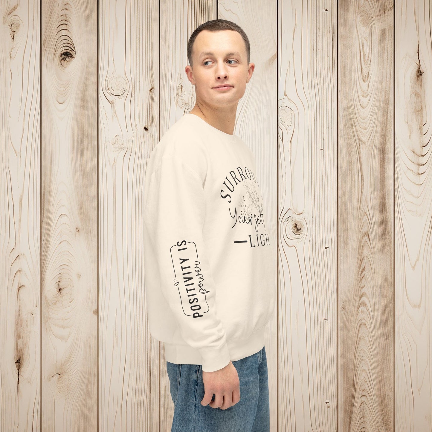 Embrace the Light Unisex Lightweight Crewneck Sweatshirt - EternalAscension