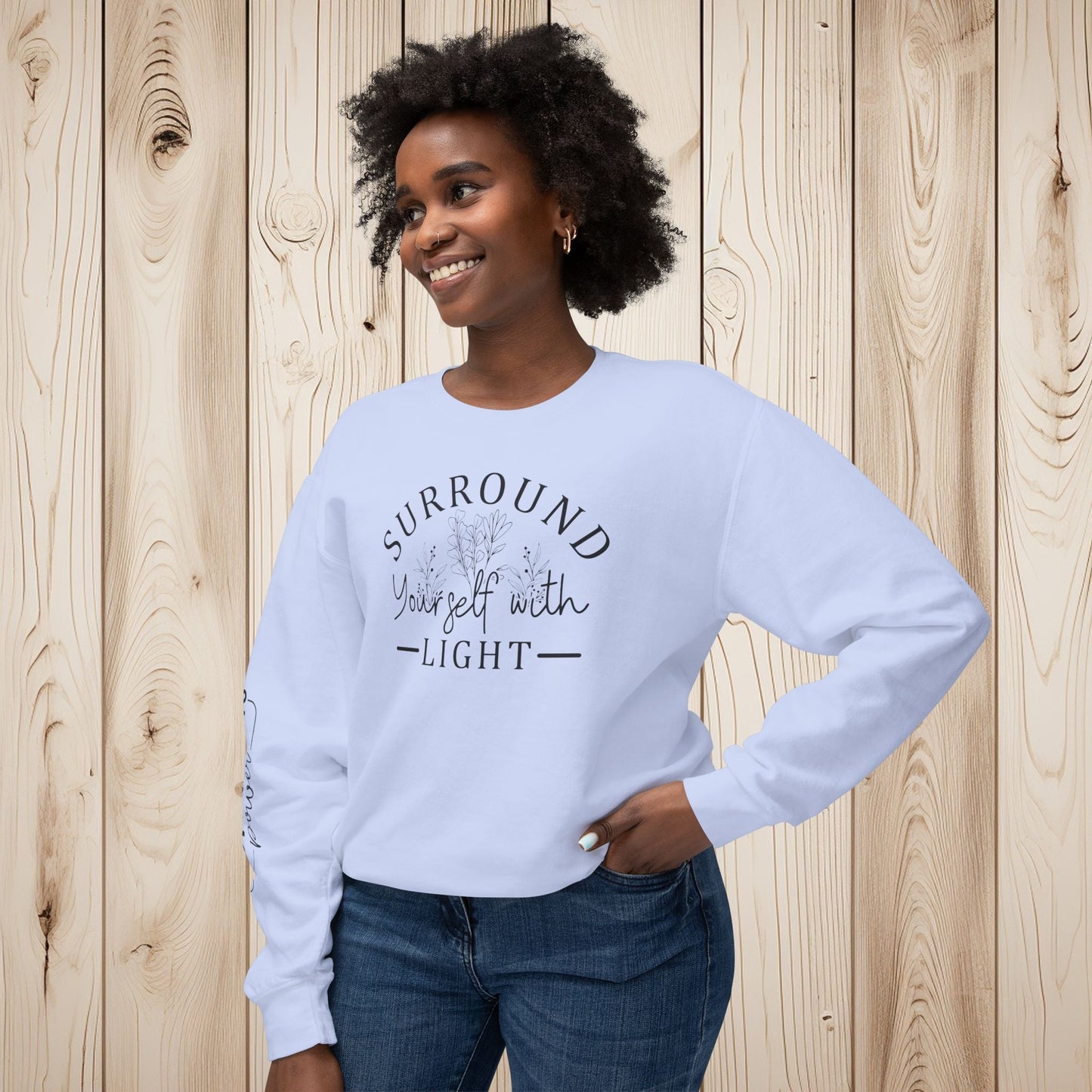 Embrace the Light Unisex Lightweight Crewneck Sweatshirt - EternalAscension