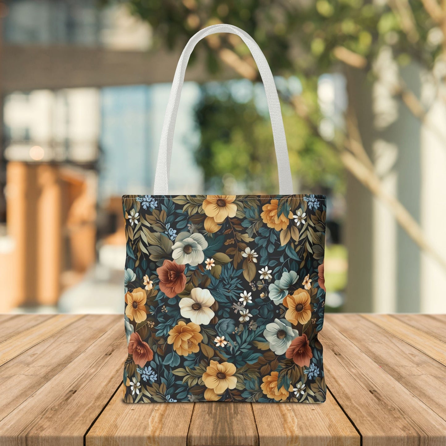 Floral Tote Bag with Vibrant Flower Pattern - EternalAscension