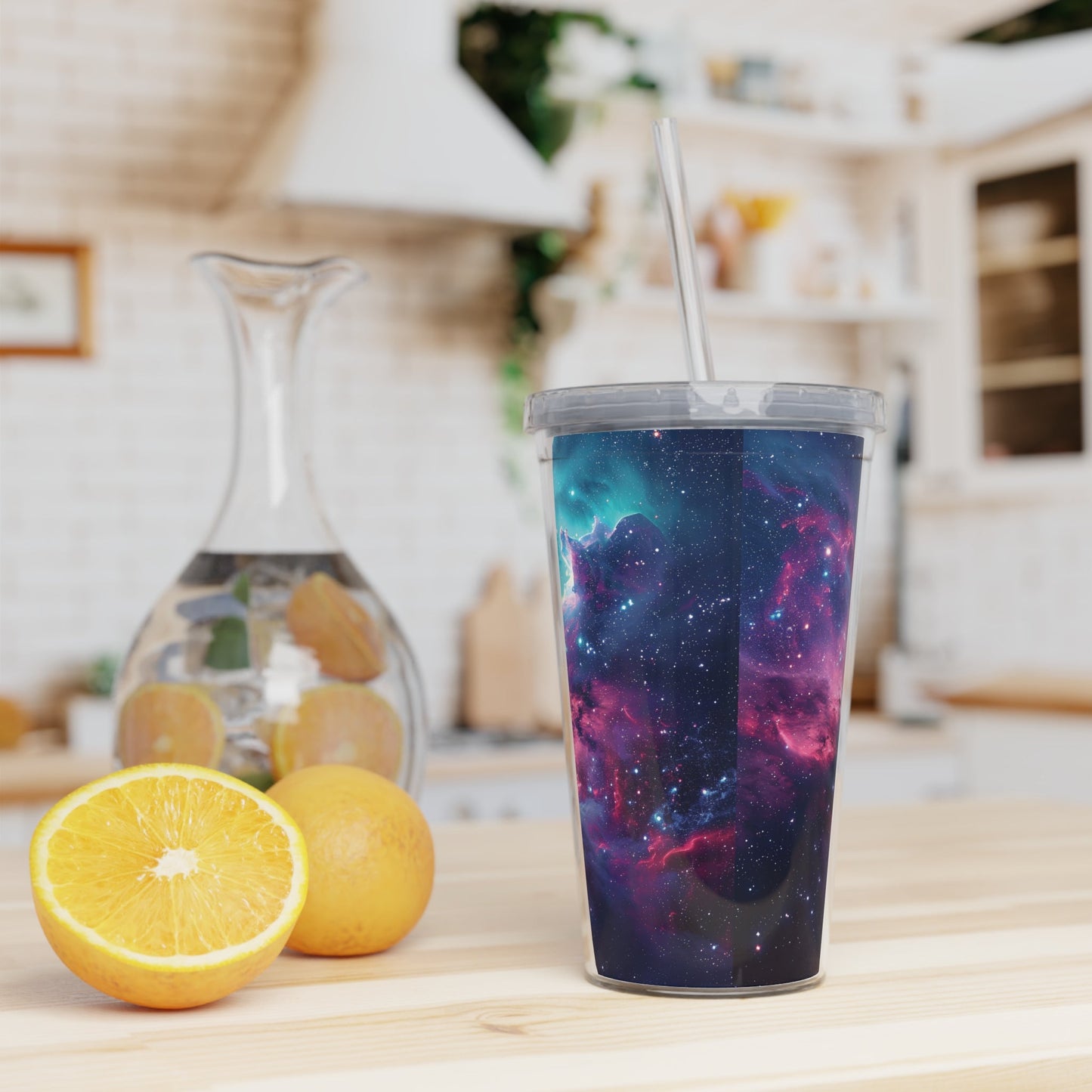 Galaxy Plastic Tumbler with Straw - EternalAscension