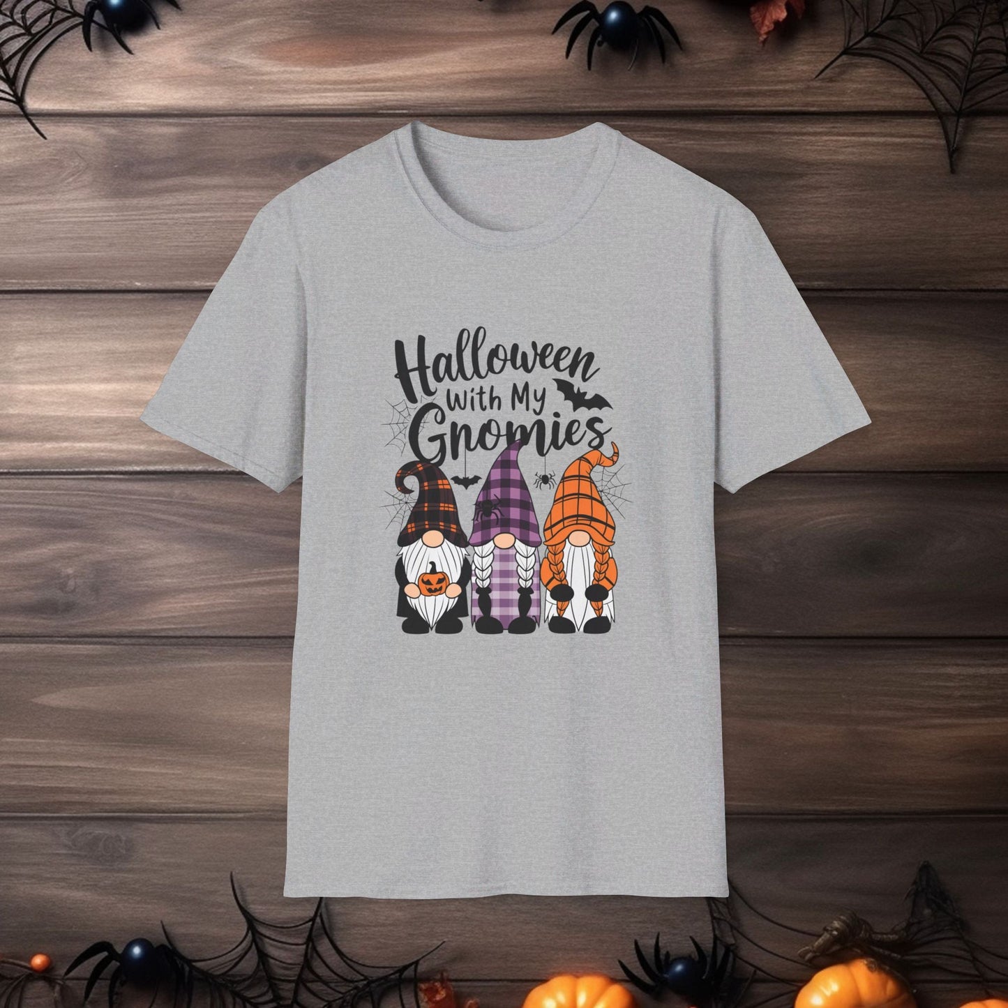 🎃 Halloween With My Gnomies 🎃Unisex Softstyle T - Shirt - EternalAscension