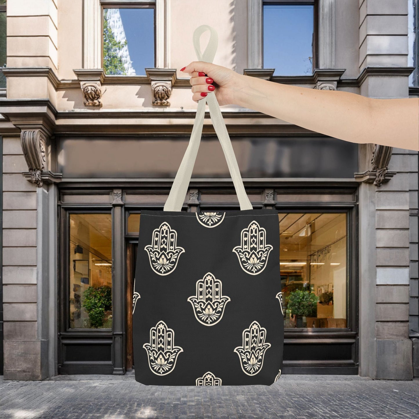 Hamsa Tote Bag with Intricate Design - EternalAscension