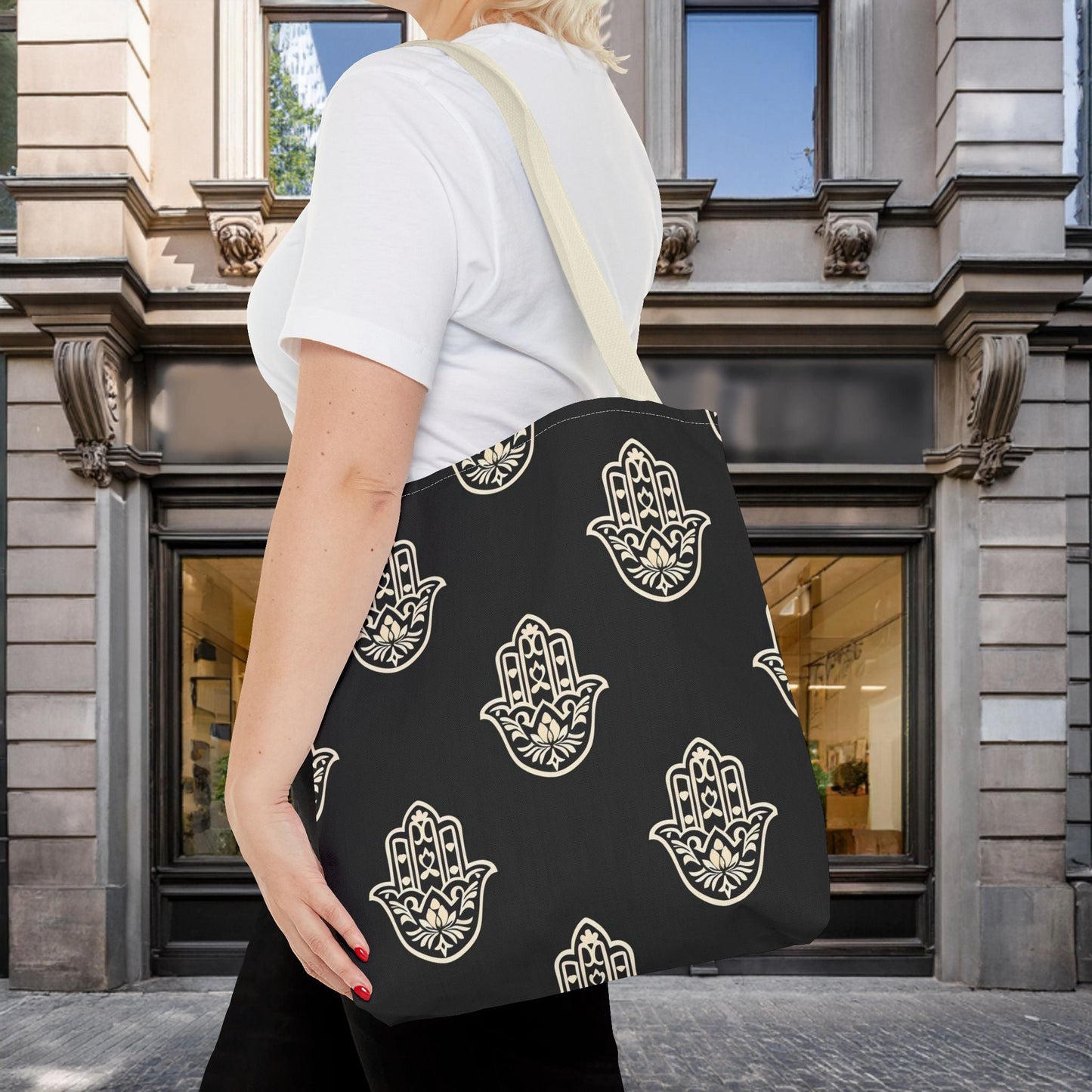 Hamsa Tote Bag with Intricate Design - EternalAscension