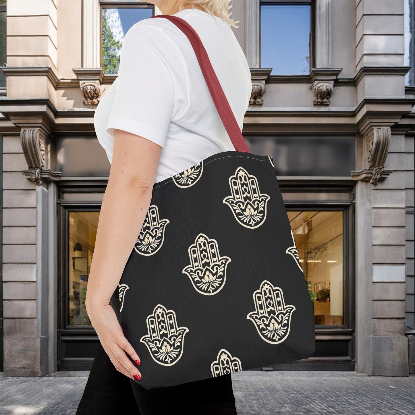 Hamsa Tote Bag with Intricate Design - EternalAscension