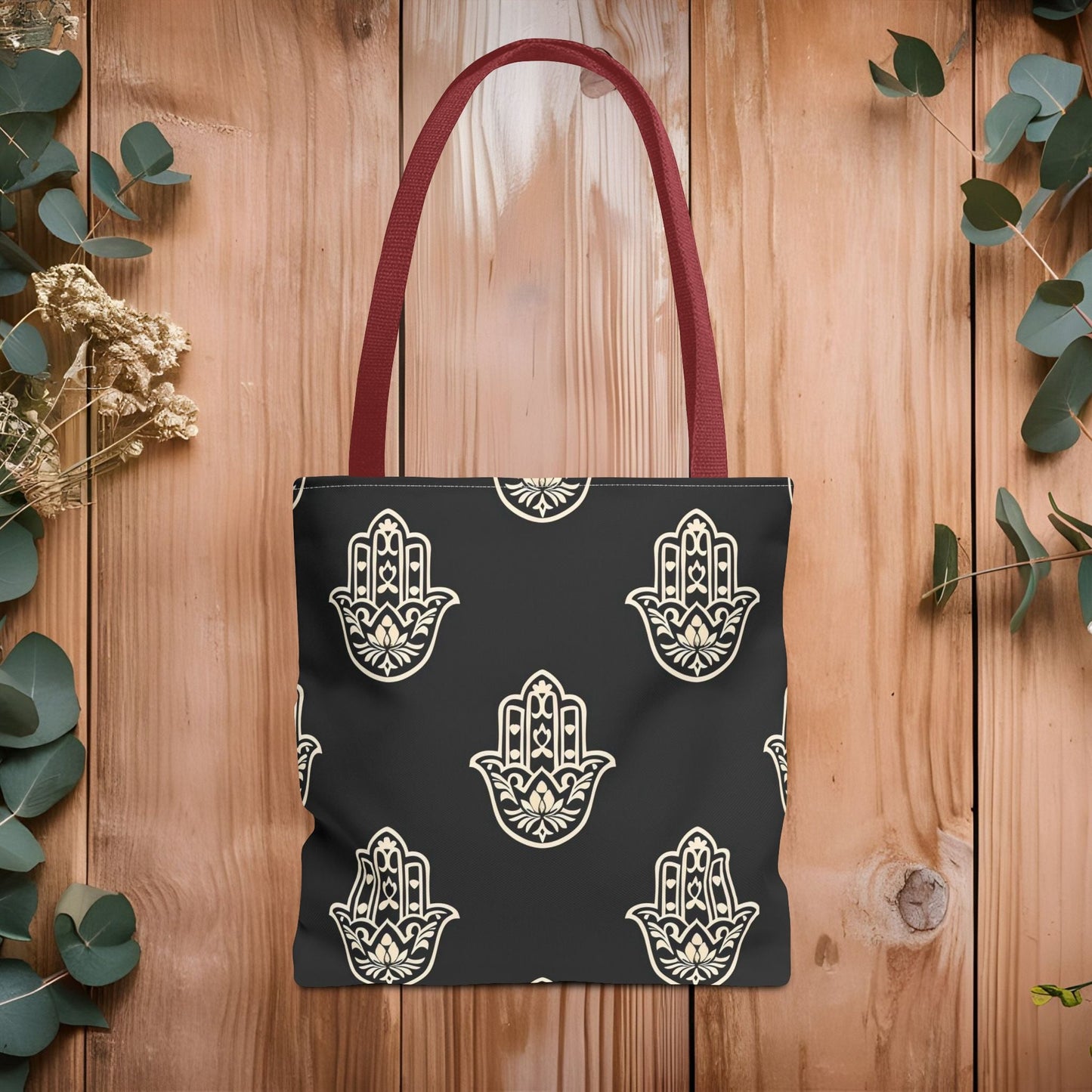 Hamsa Tote Bag with Intricate Design - EternalAscension