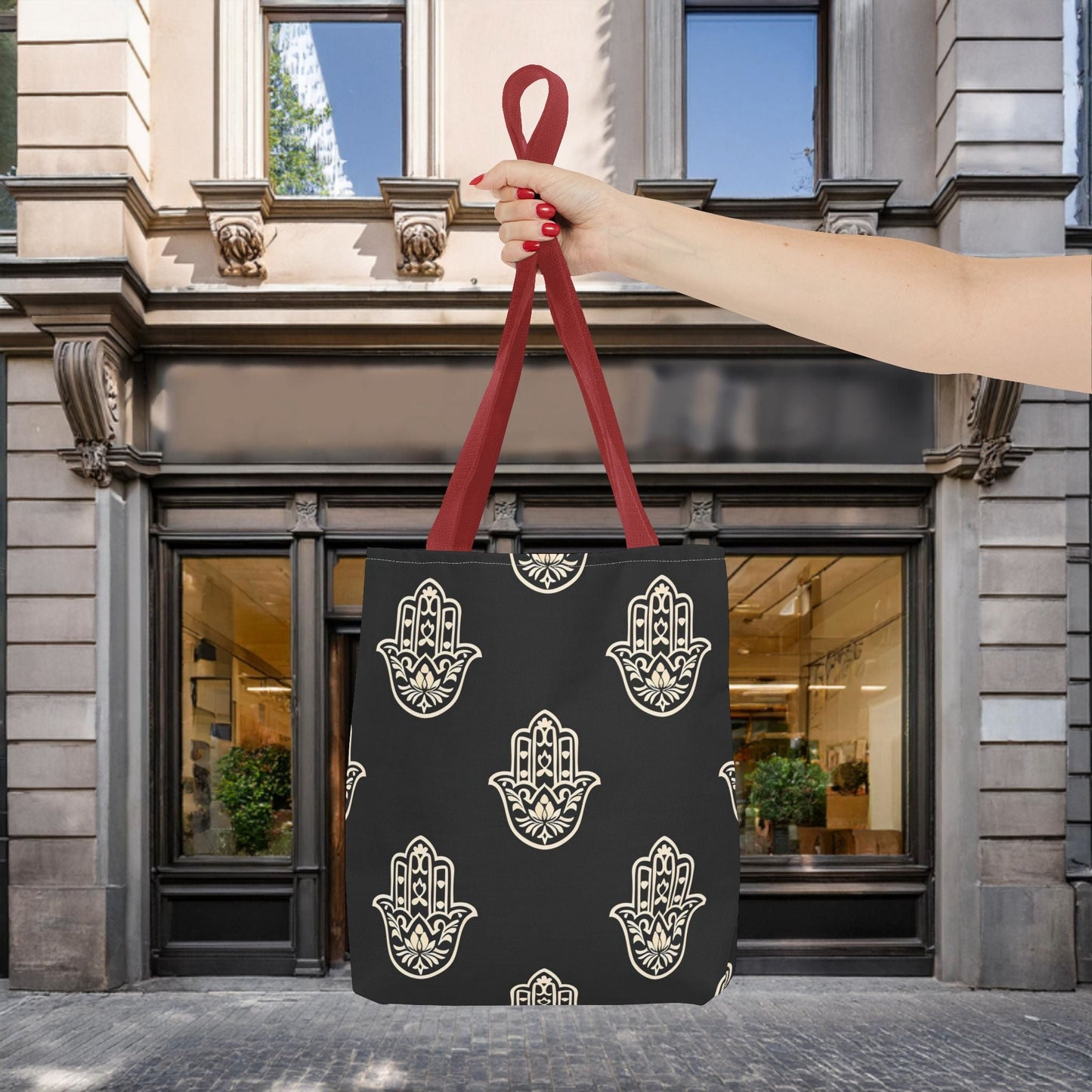 Hamsa Tote Bag with Intricate Design - EternalAscension