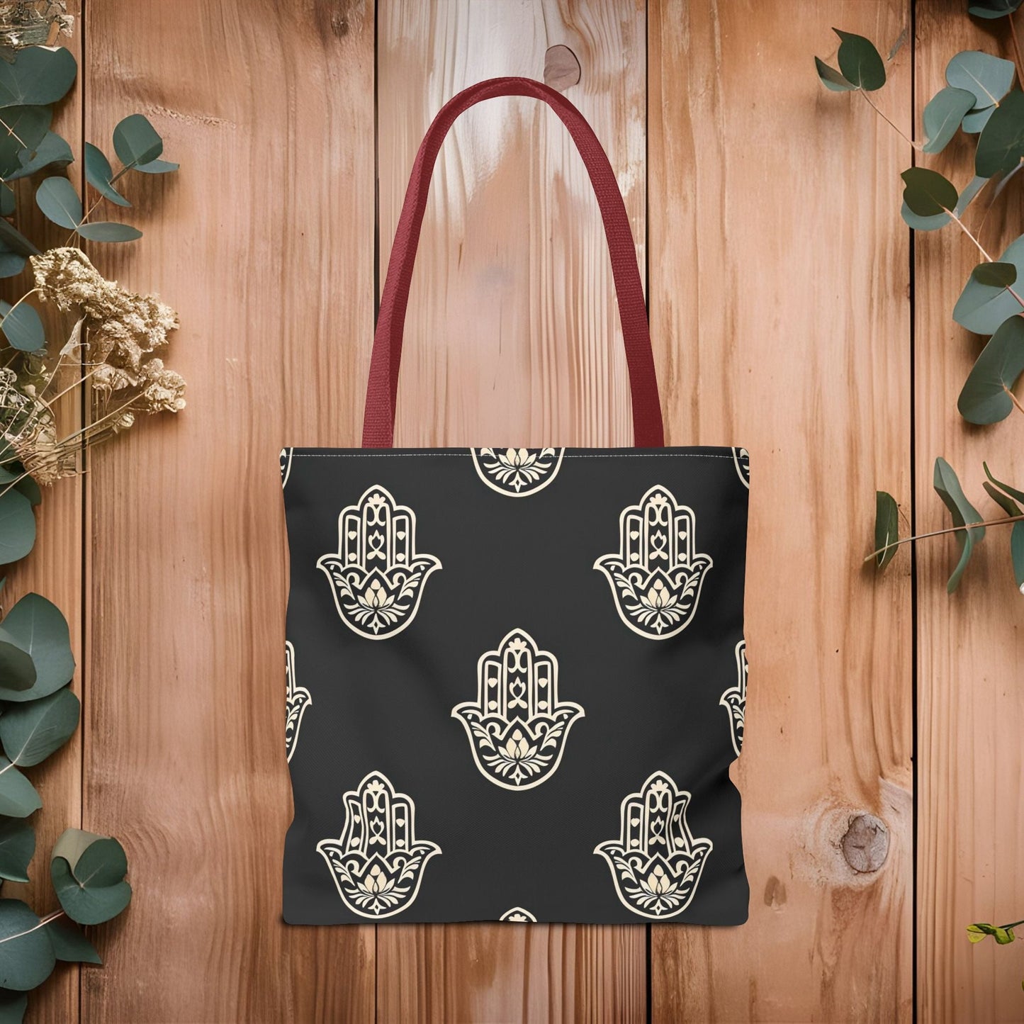 Hamsa Tote Bag with Intricate Design - EternalAscension