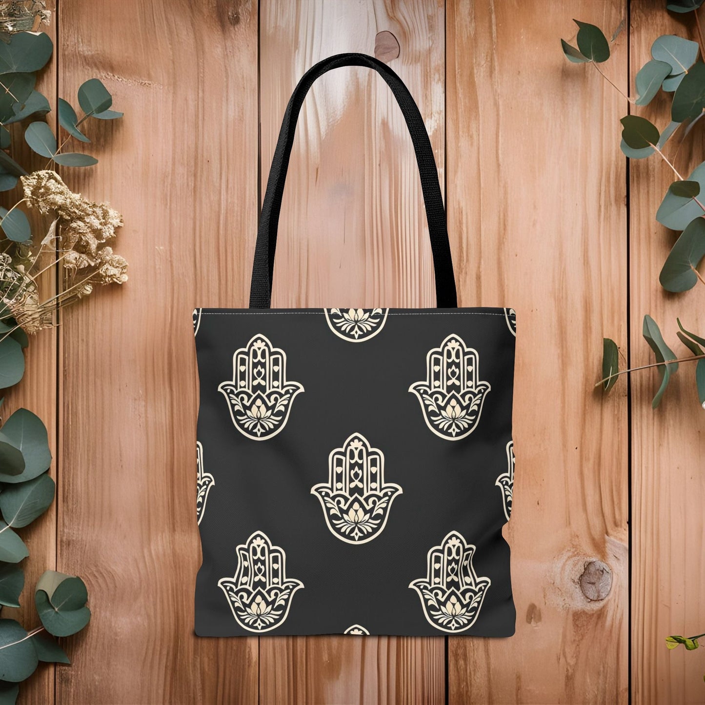 Hamsa Tote Bag with Intricate Design - EternalAscension