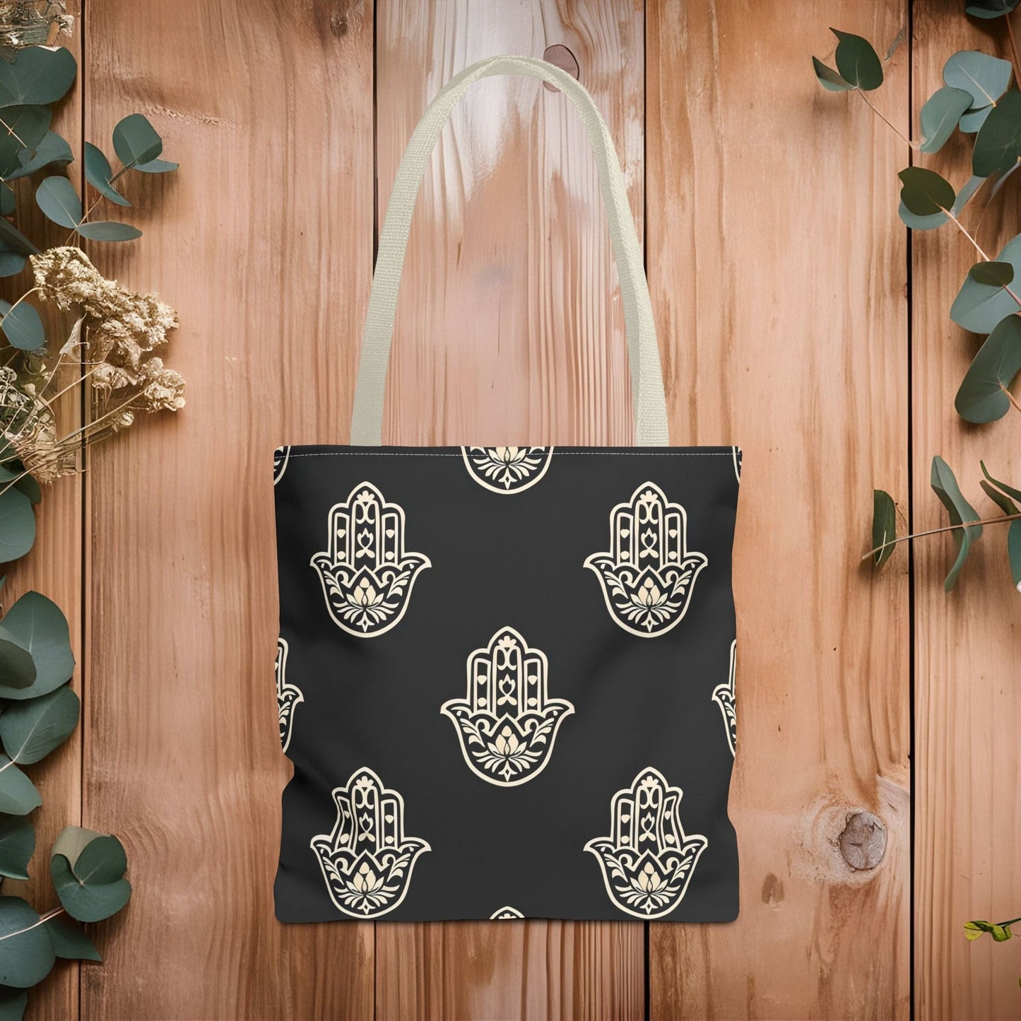 Hamsa Tote Bag with Intricate Design - EternalAscension