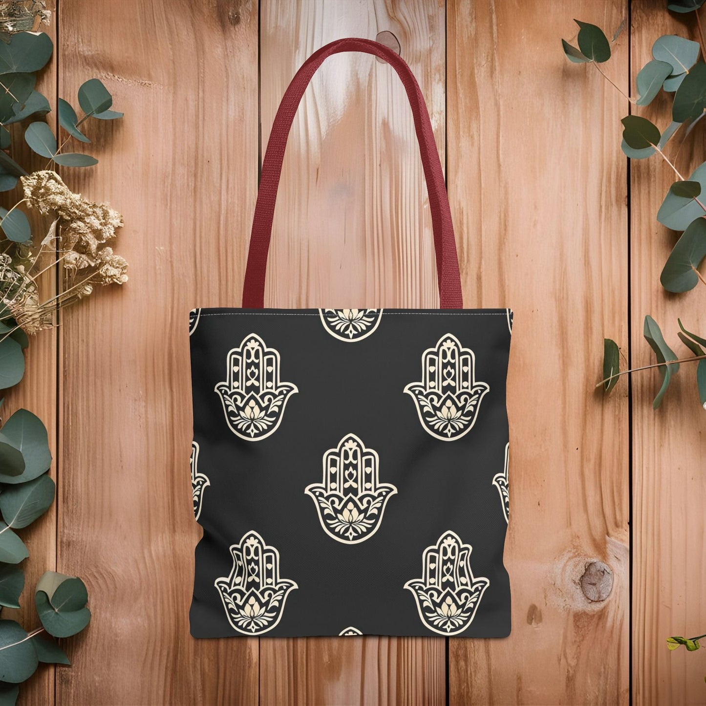 Hamsa Tote Bag with Intricate Design - EternalAscension