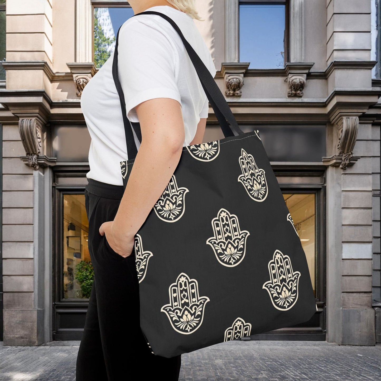Hamsa Tote Bag with Intricate Design - EternalAscension
