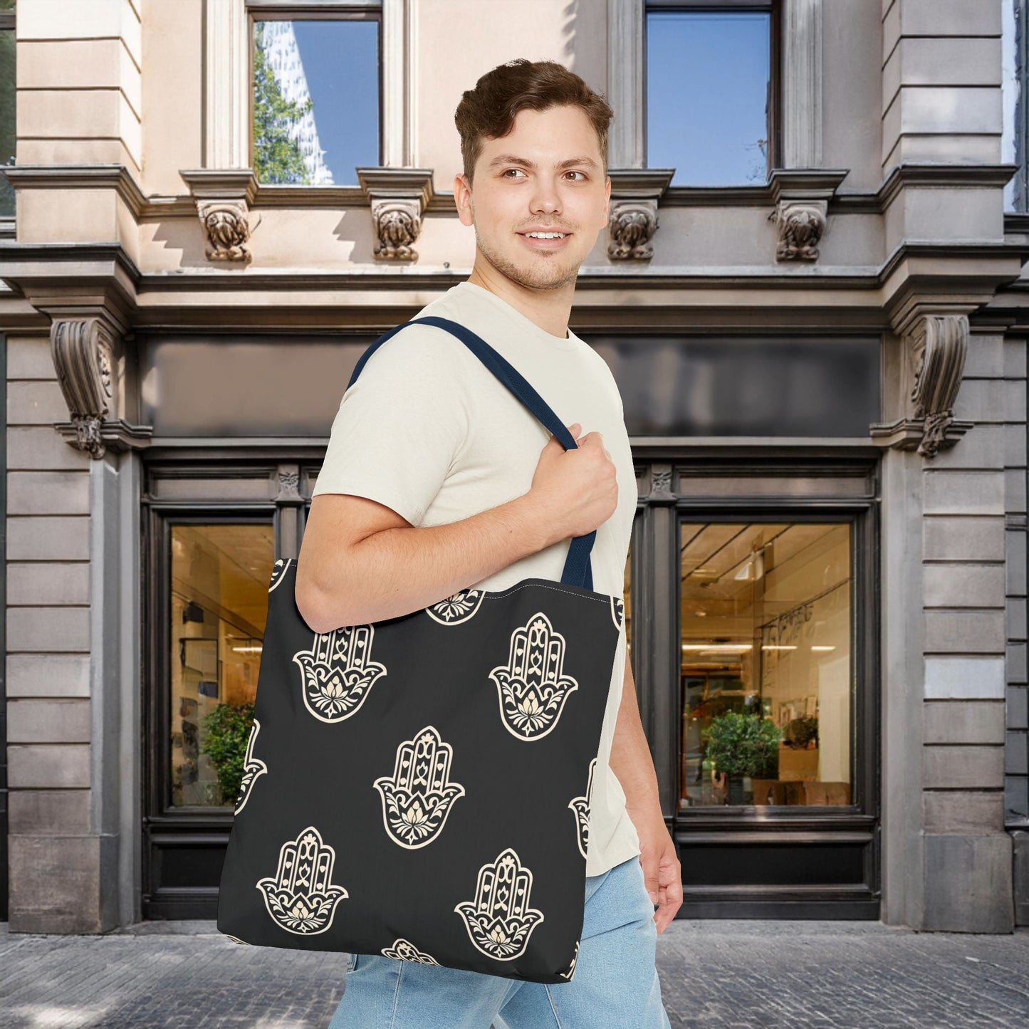 Hamsa Tote Bag with Intricate Design - EternalAscension
