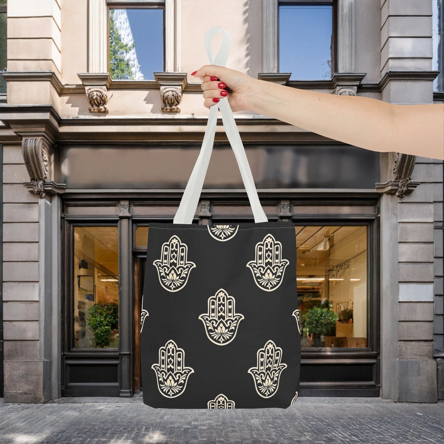 Hamsa Tote Bag with Intricate Design - EternalAscension