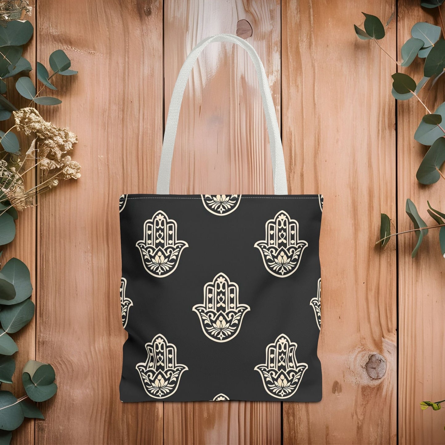 Hamsa Tote Bag with Intricate Design - EternalAscension