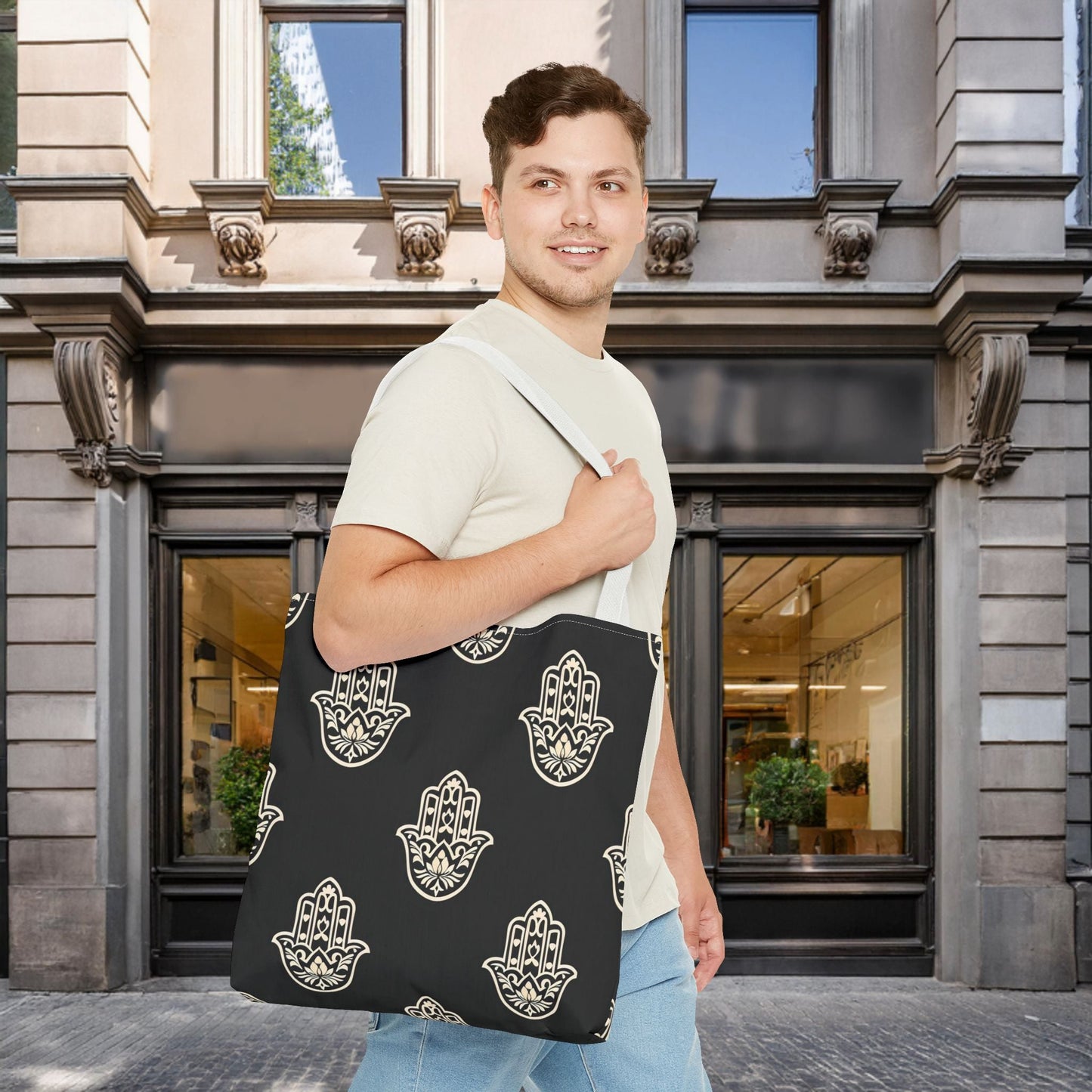Hamsa Tote Bag with Intricate Design - EternalAscension