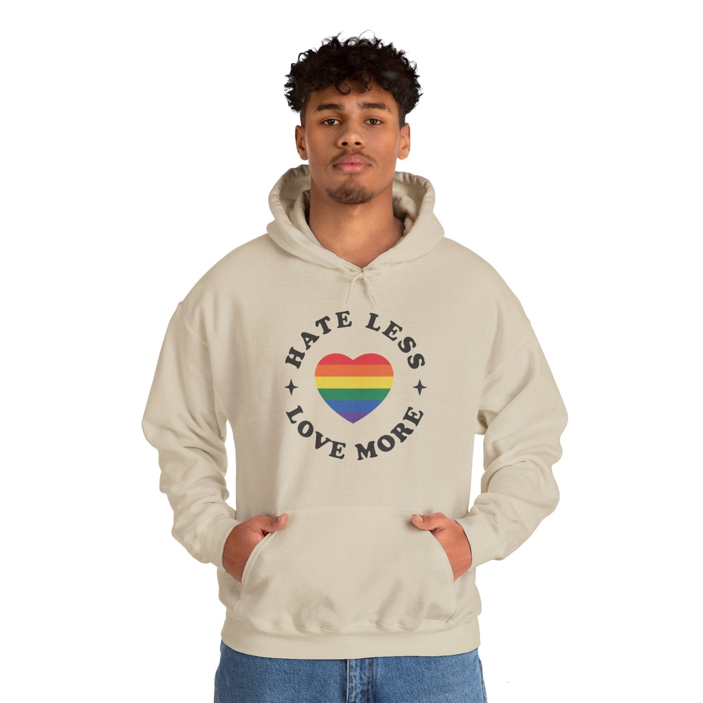 Hate Less LOVE MORE! Unisex Heavy Blend™ Hooded Sweatshirt - EternalAscension