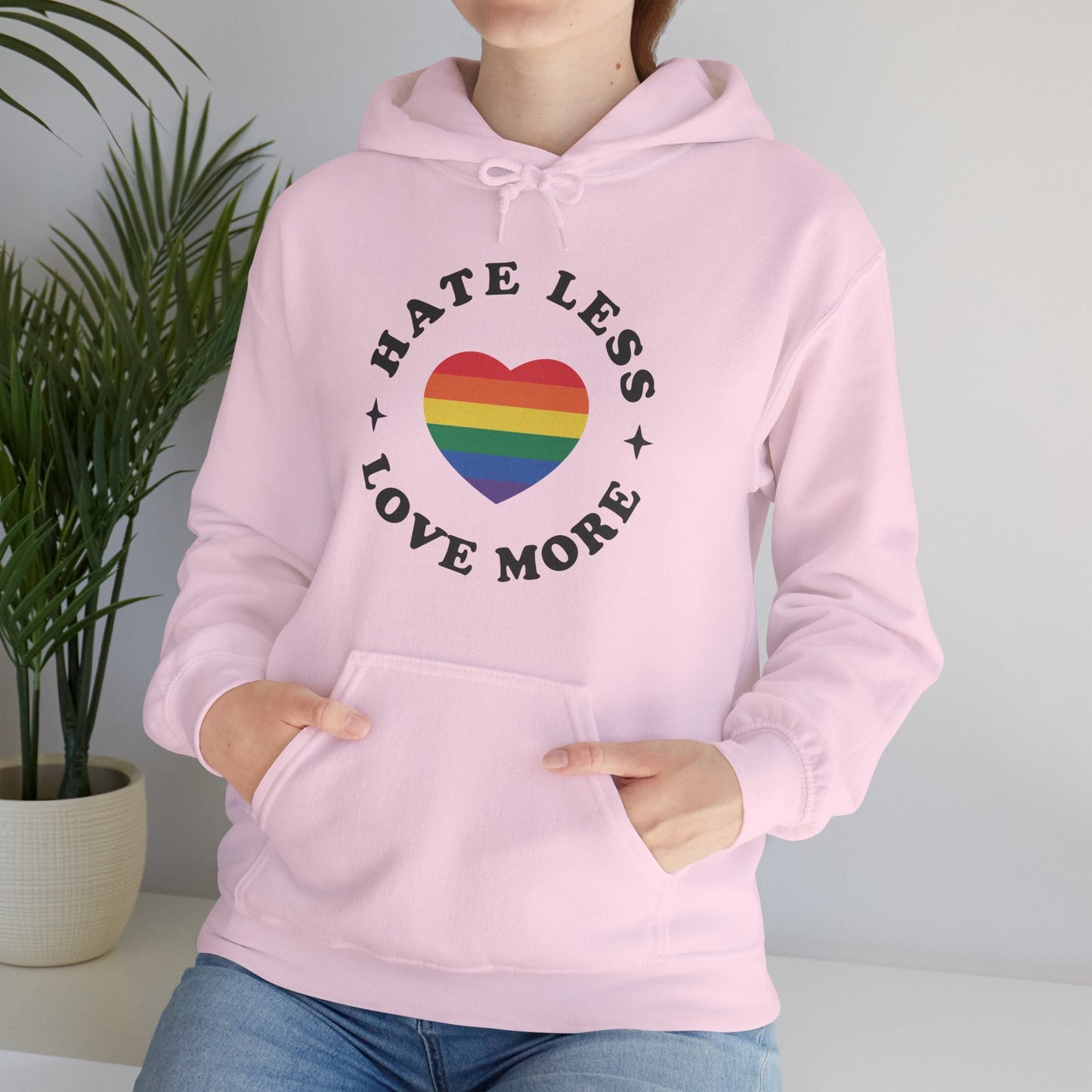 Hate Less LOVE MORE! Unisex Heavy Blend™ Hooded Sweatshirt - EternalAscension