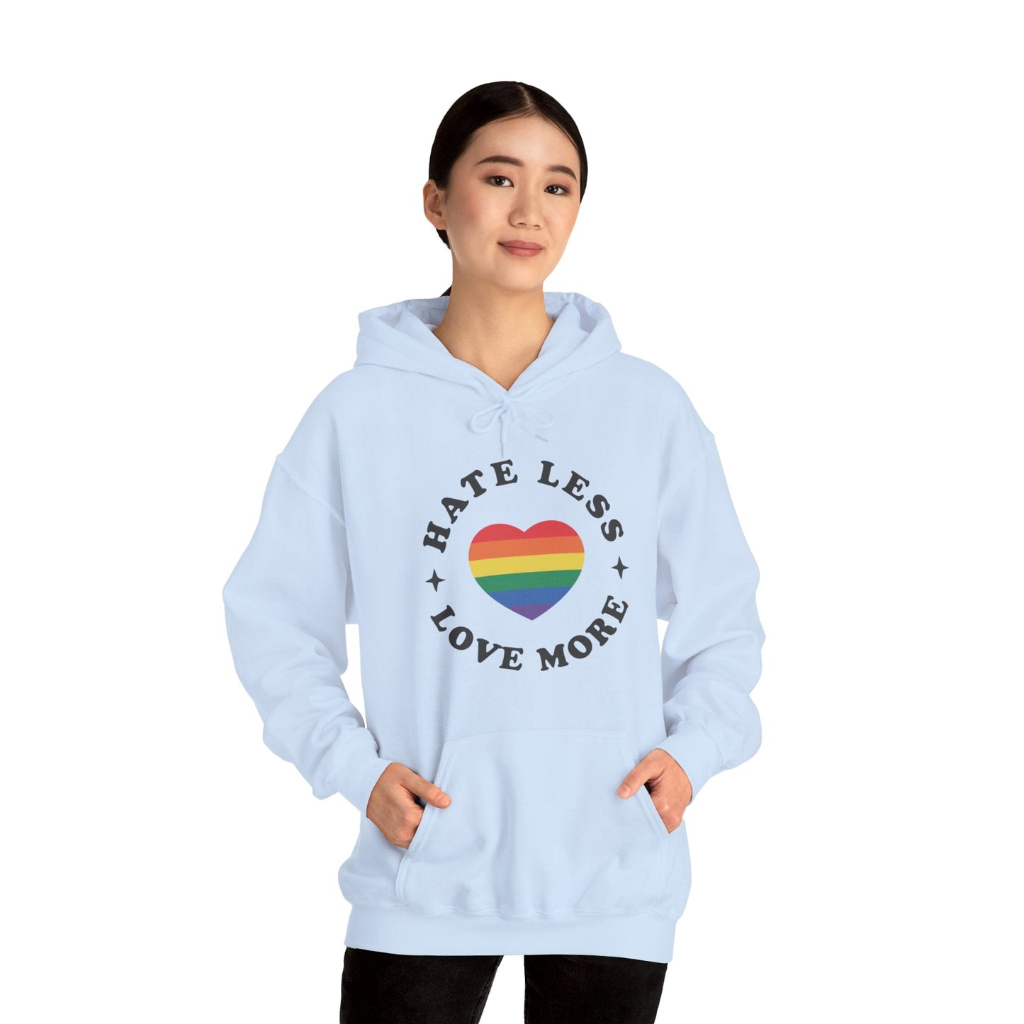 Hate Less LOVE MORE! Unisex Heavy Blend™ Hooded Sweatshirt - EternalAscension