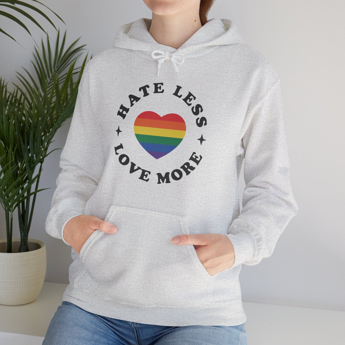 Hate Less LOVE MORE! Unisex Heavy Blend™ Hooded Sweatshirt - EternalAscension