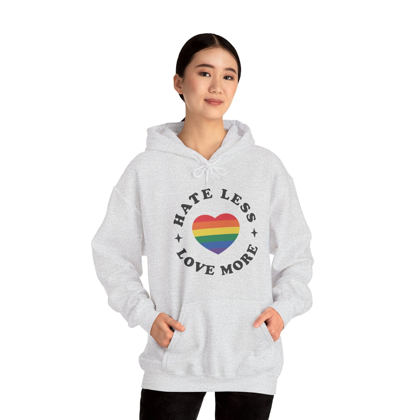 Hate Less LOVE MORE! Unisex Heavy Blend™ Hooded Sweatshirt - EternalAscension