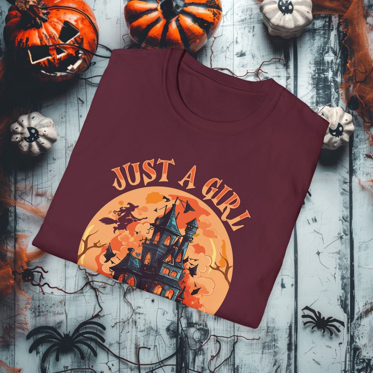 Just a Girl Who Loves Halloween Unisex Softstyle T-Shirt - EternalAscension