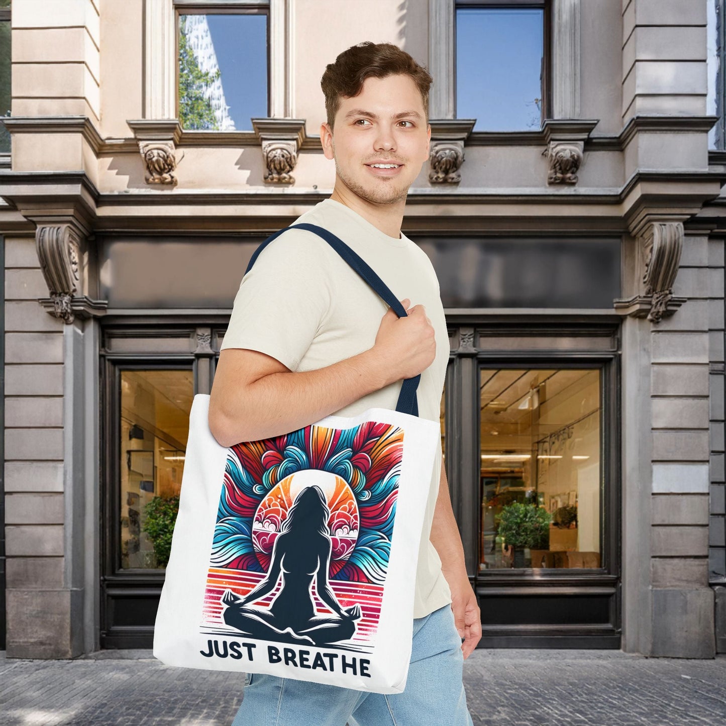 Just Breathe Meditation Tote Bag - EternalAscension