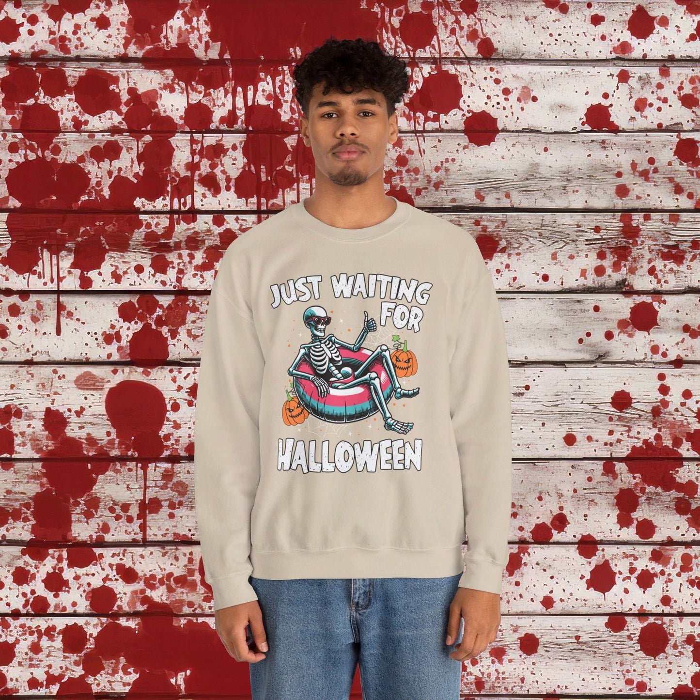 🎃Just Waiting for Halloween 👻 Unisex Heavy Blend™ Crewneck Sweatshirt - EternalAscension