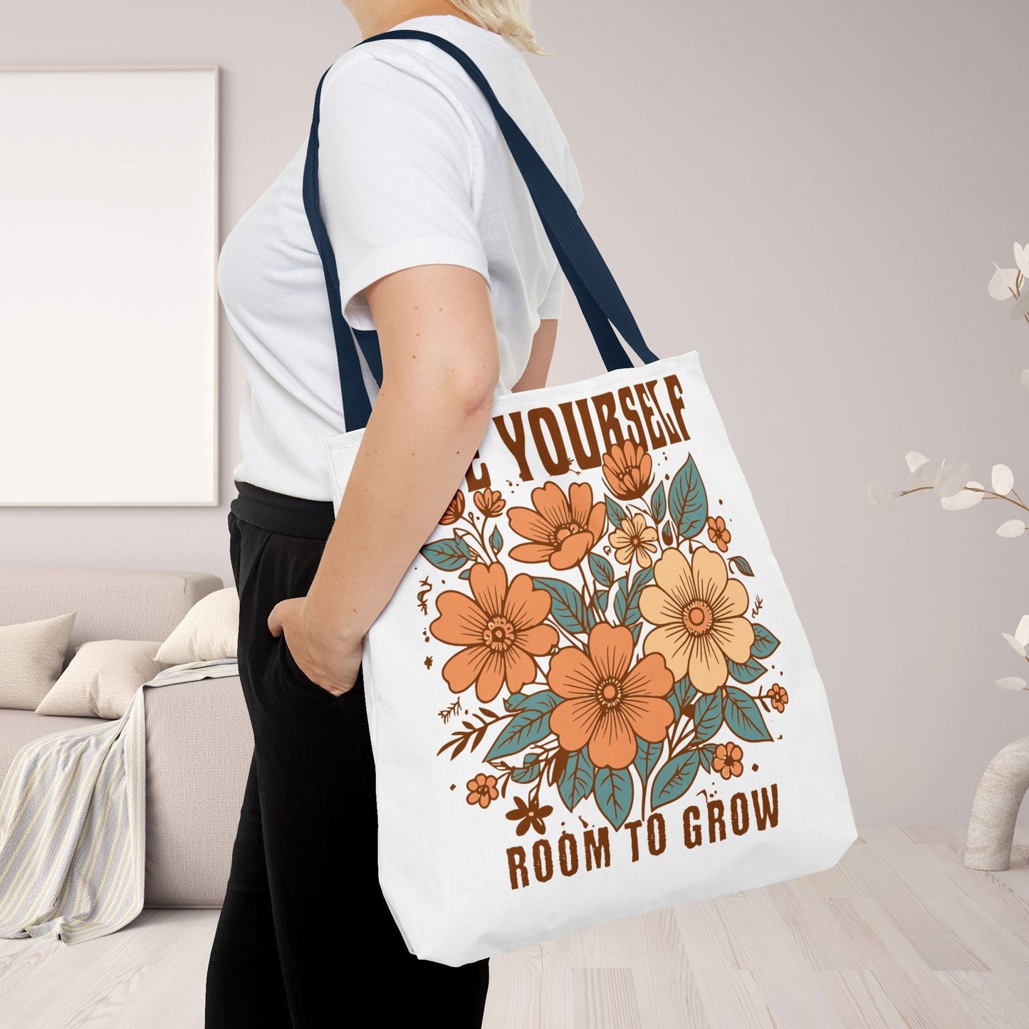 Motivational Tote Bag - 'GIVE YOURSELF ROOM TO GROW' - EternalAscension
