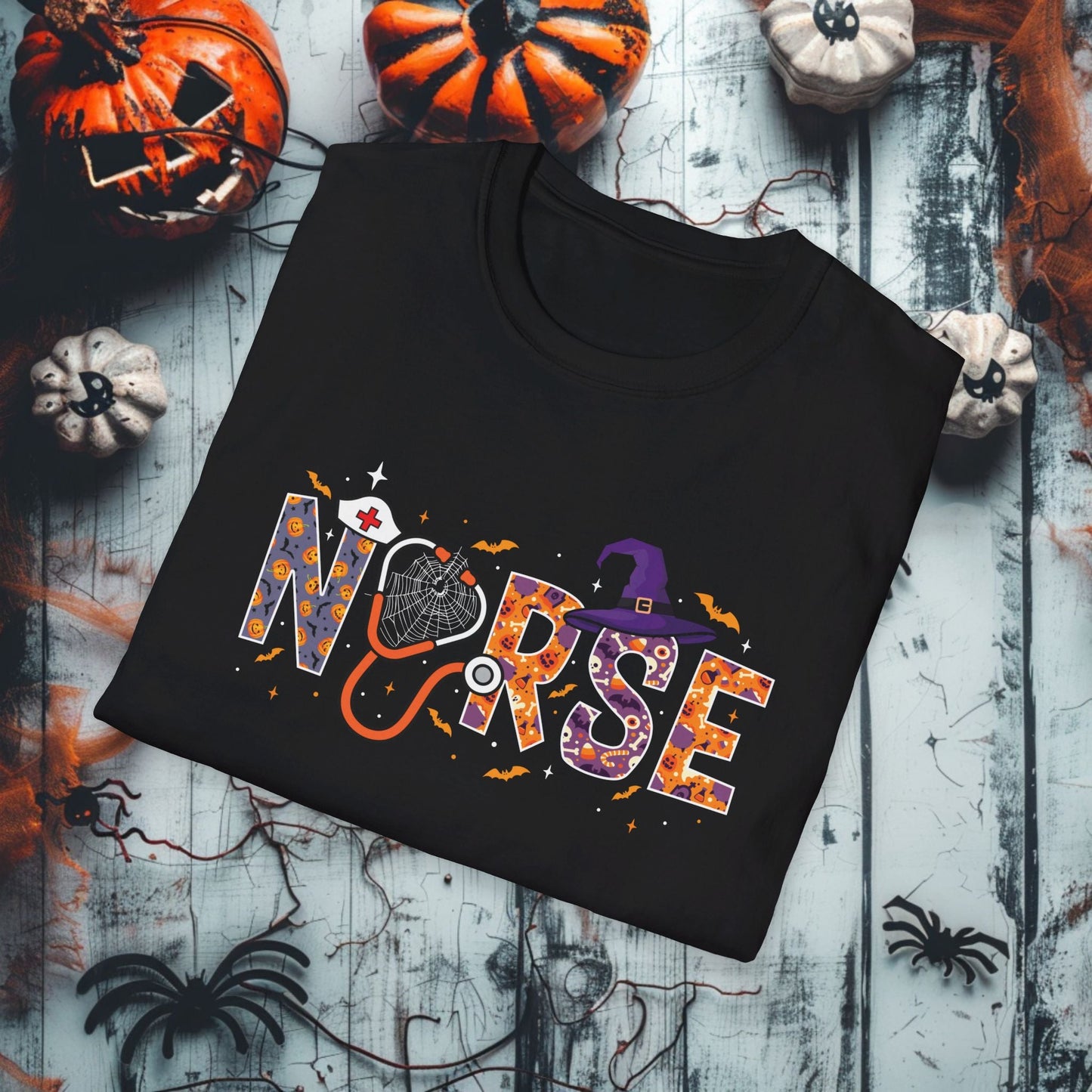 Spooky Nurse Crew Tee Unisex Softstyle T - Shirt - EternalAscension