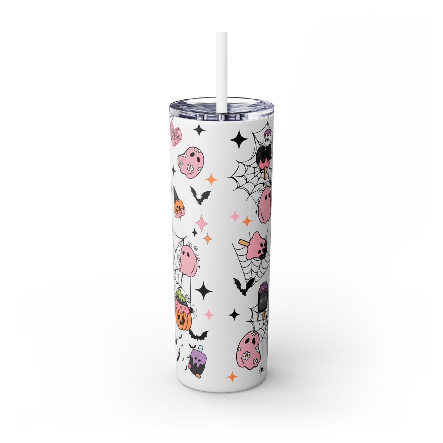Whimsical Halloween Delight Skinny Tumbler with Straw, 20oz - EternalAscension