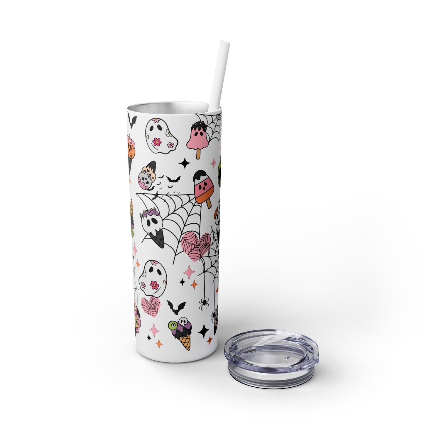 Whimsical Halloween Delight Skinny Tumbler with Straw, 20oz - EternalAscension
