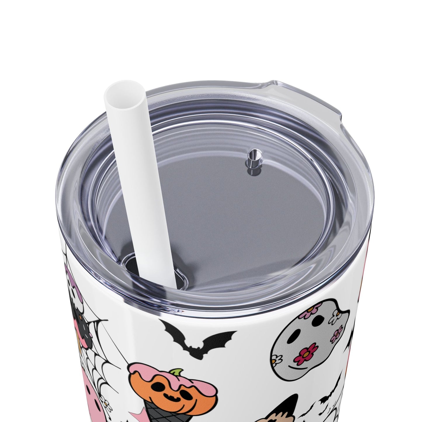 Whimsical Halloween Delight Skinny Tumbler with Straw, 20oz - EternalAscension