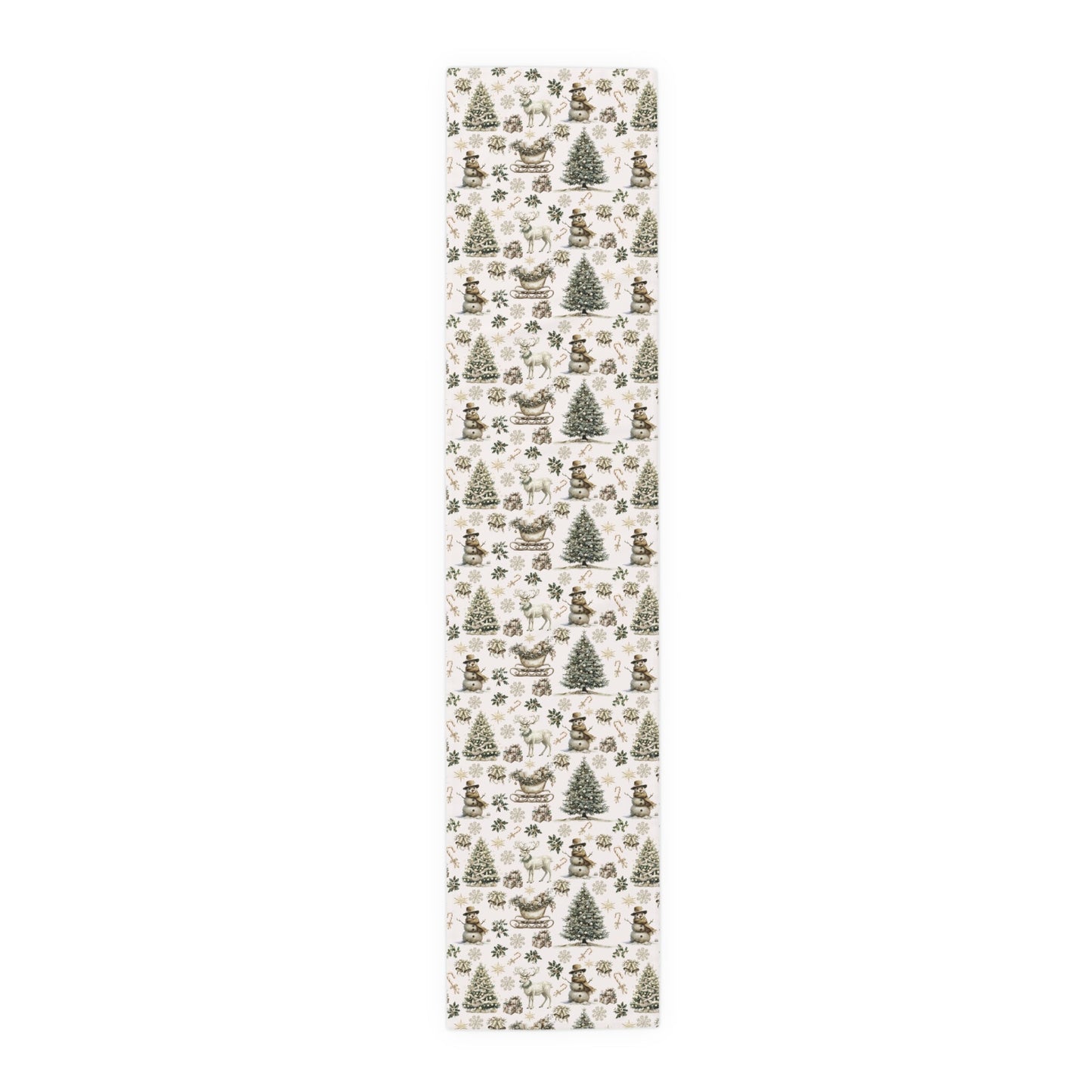 Winter Wonderland Table Runner - Festive Holiday Decor for Dining Table, Christmas Reindeer Theme, Cotton Poly Blend - Seasonal Home - EternalAscension