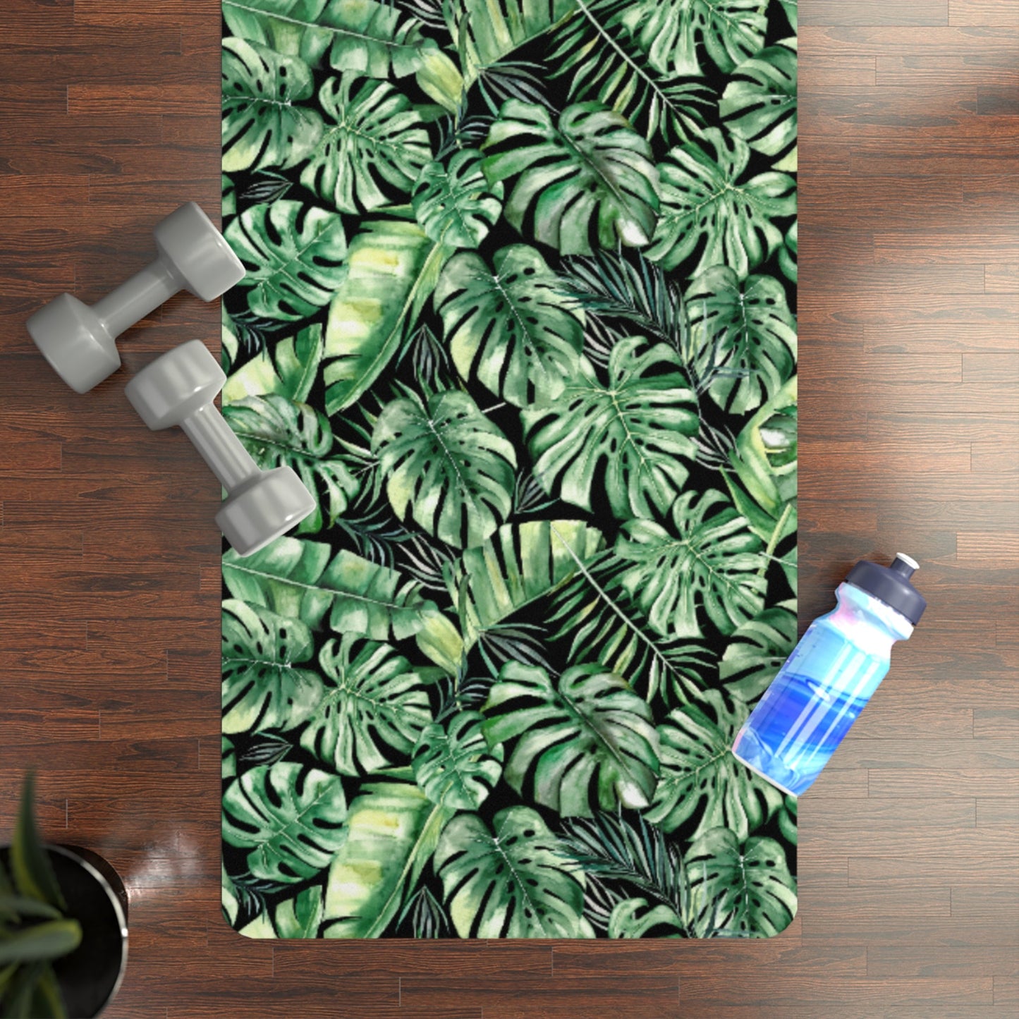 Yoga Mat - Tropical Monstera and Palm Leaves Design for Nature Lovers - EternalAscension