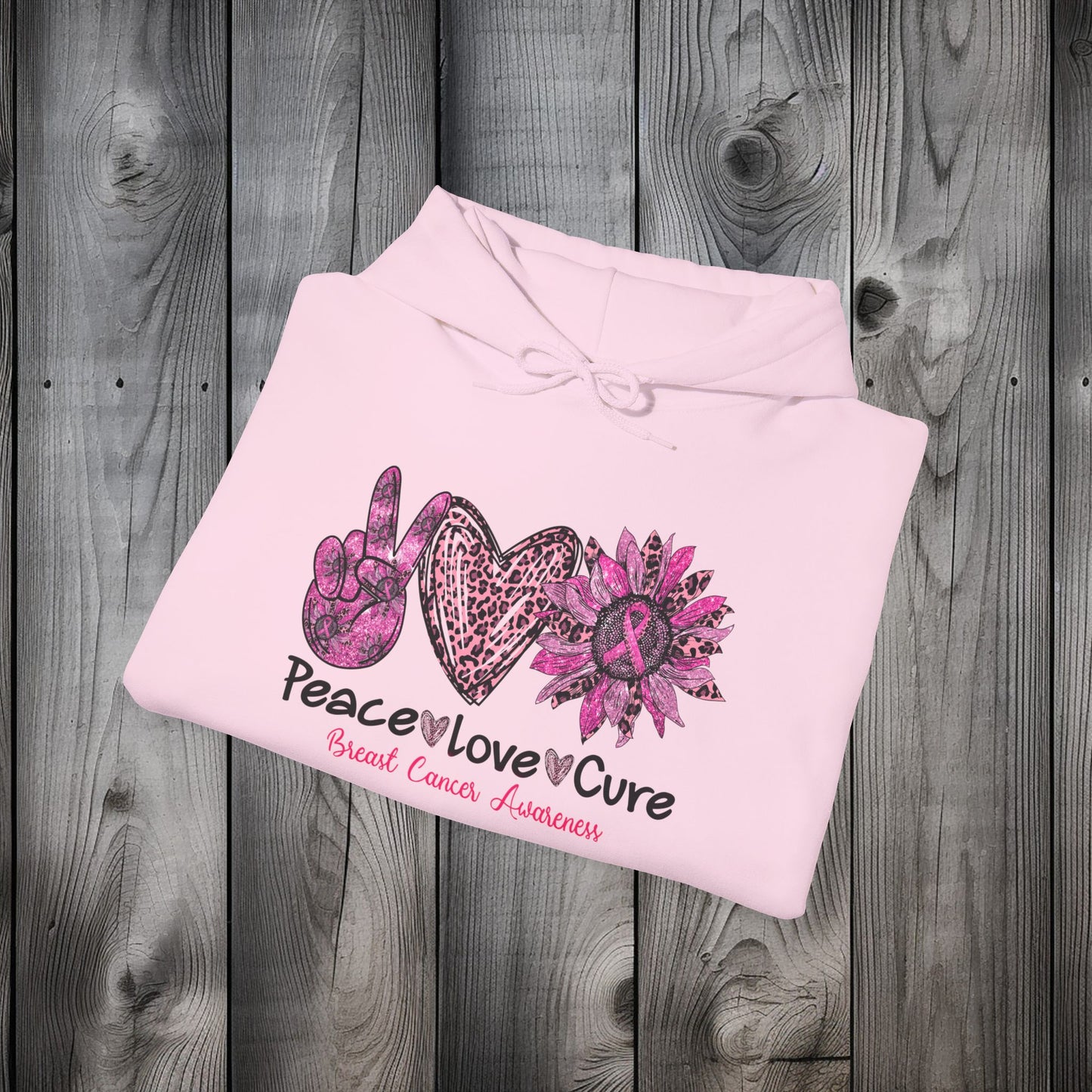 Peace Love Cure Hoodie Unisex Heavy Blend™ Hooded Sweatshirt
