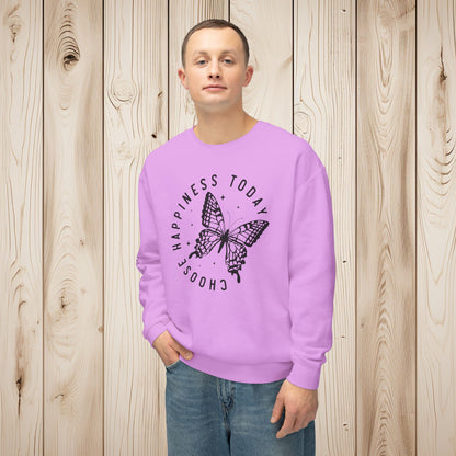 Choose Happiness Unisex Lightweight Crewneck Sweatshirt