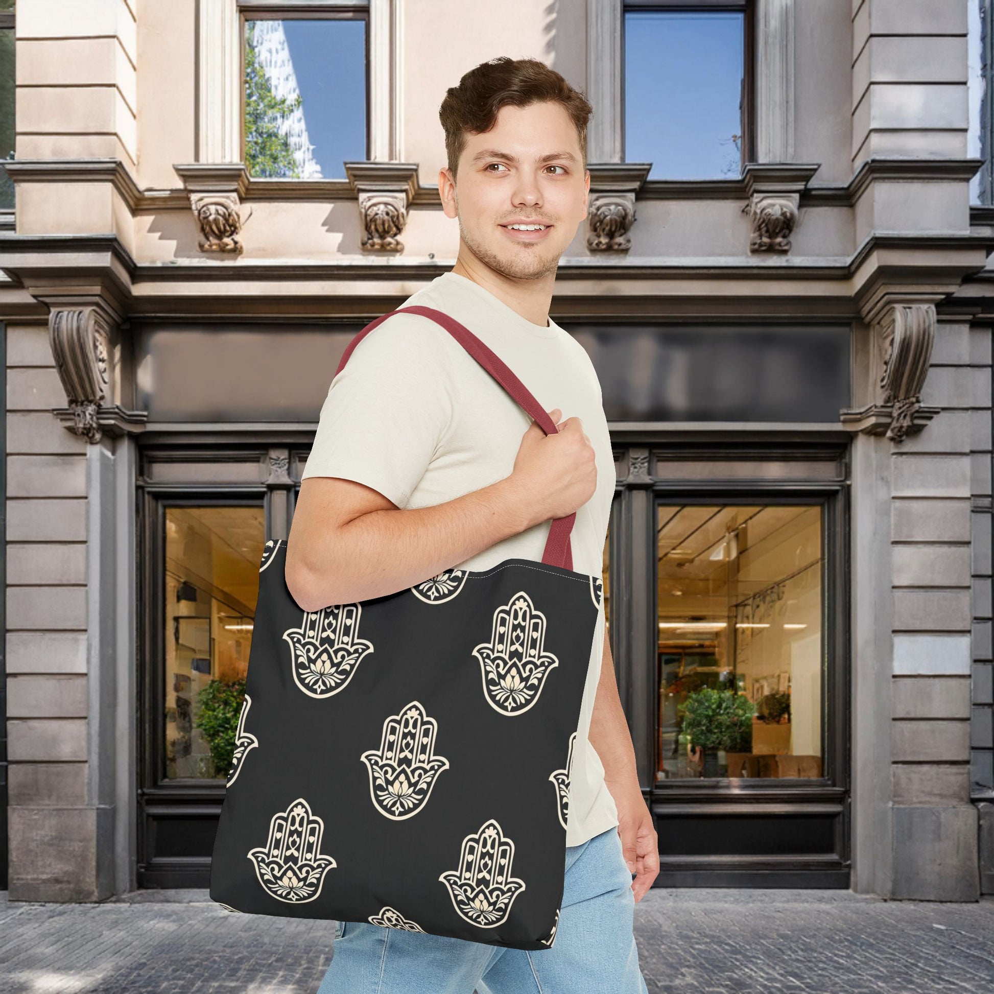Hamsa Tote Bag with Intricate Design - EternalAscension