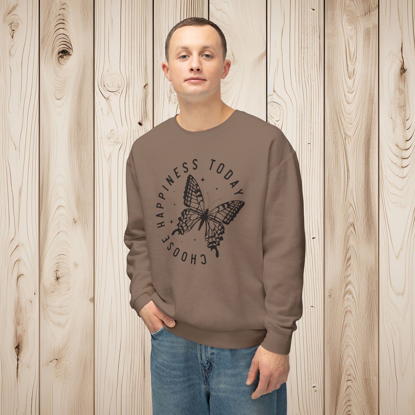 Choose Happiness Unisex Lightweight Crewneck Sweatshirt