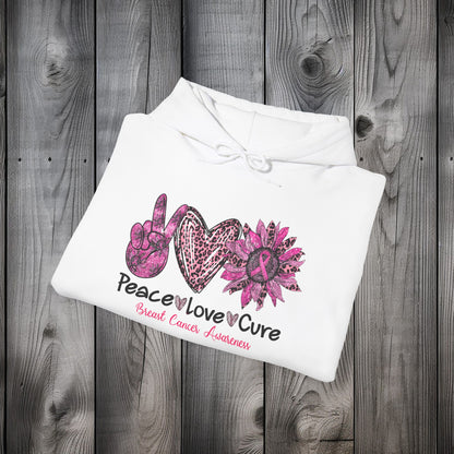 Peace Love Cure Hoodie Unisex Heavy Blend™ Hooded Sweatshirt