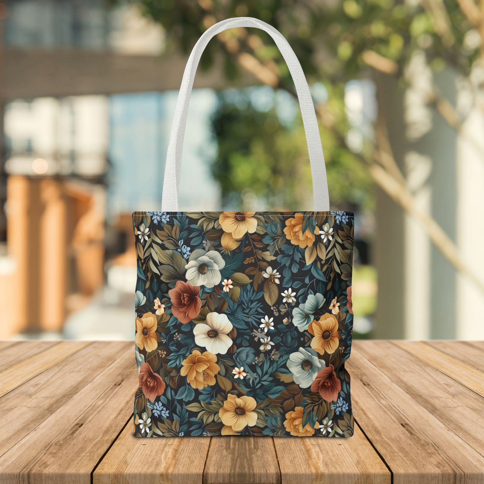 Floral Tote Bag with Vibrant Flower Pattern - EternalAscension