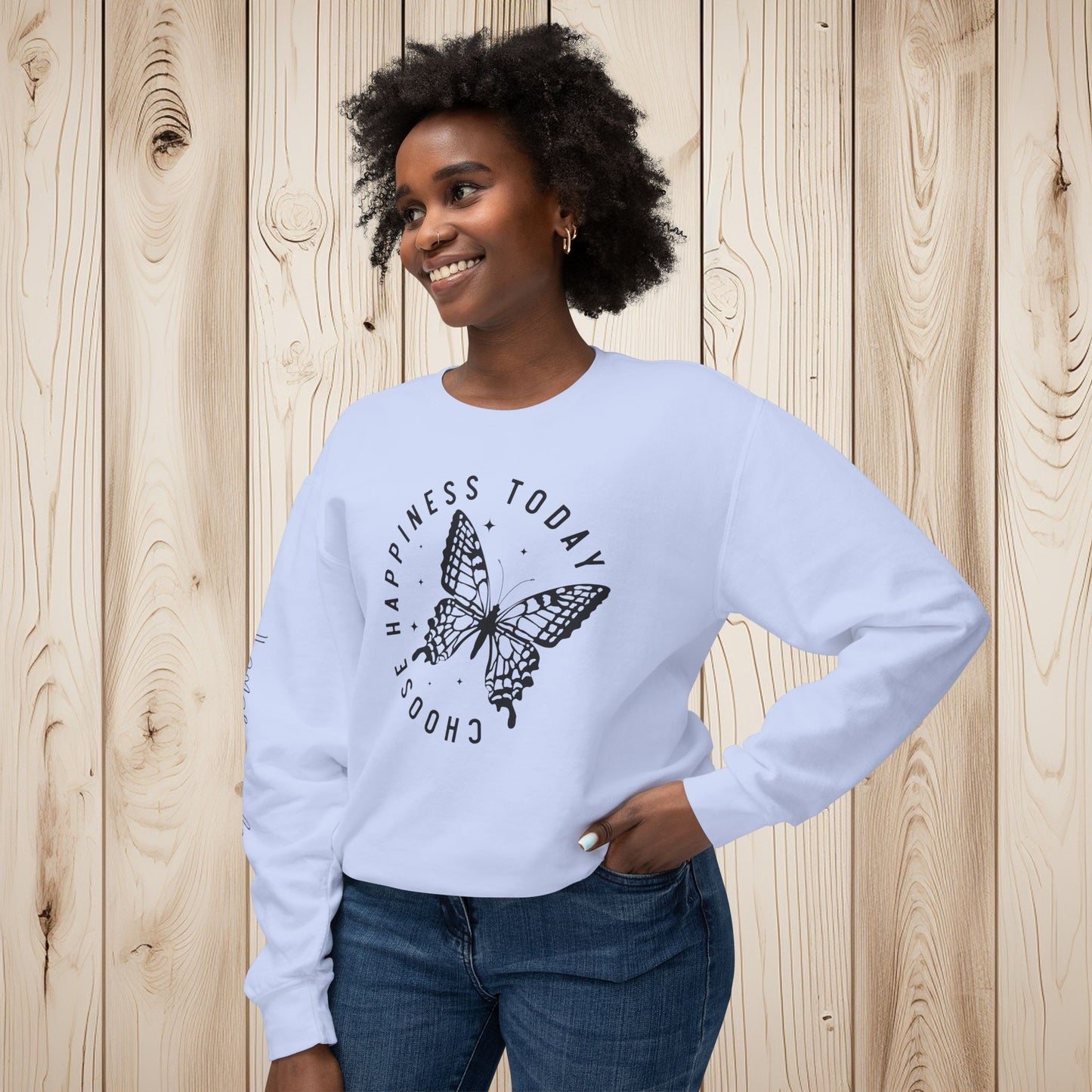 Choose Happiness Unisex Lightweight Crewneck Sweatshirt