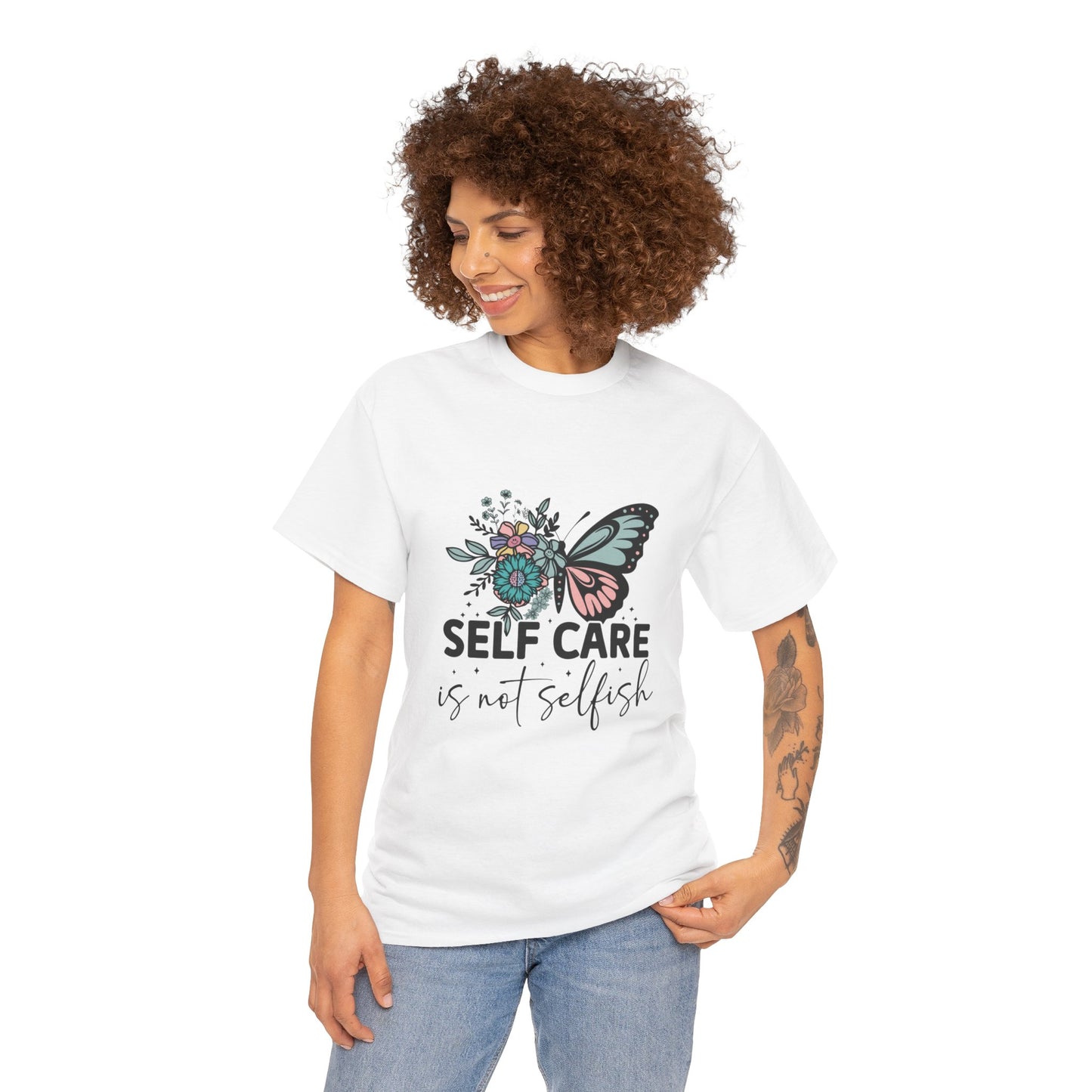 Self Care is Not Selfish Unisex Heavy Cotton Tee